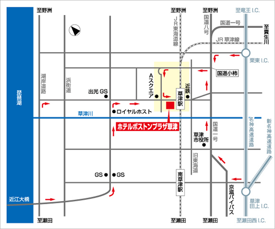 ボストンプラザ草津びわ湖　地図