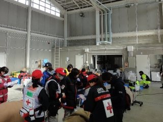 三木総合防災公園SCU内の様子1 写真:三木総合防災公園SCU内の様子