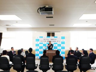 滋賀県健康医療福祉部 角野次長の祝辞 写真:滋賀県健康医療福祉部 角野次長の祝辞