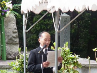 しゃくなげ会 廣野副理事の挨拶 写真:しゃくなげ会 廣野副理事の挨拶