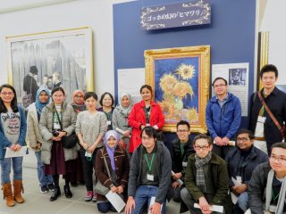 With a Replica of Van Gogh’s ‘Sunflowers’ PHOTO: With a Replica of Van Gogh’s ‘Sunflowers’