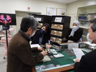 Viewing the exhibits