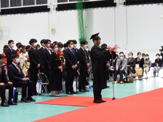 卒業生代表謝辞の様子 卒業生代表謝辞の様子