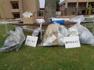 3.拾ったごみの分別作業後