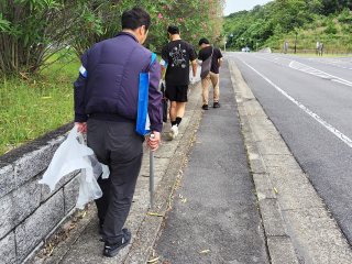 外周道路でのごみ収集