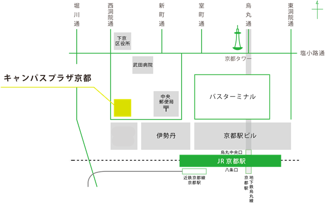 キャンパスプラザ京都 地図